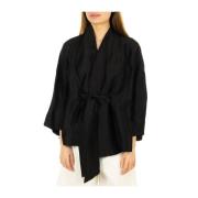 Zwarte Kimono Cardigan Sweater Alpha Studio , Black , Dames