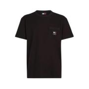 Wafelstructuur Logo Patch T-shirt Tommy Jeans , Black , Heren