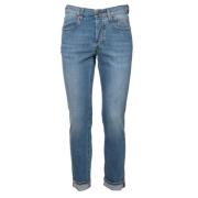 Slim Fit Katoenen Jeans met Rits Siviglia , Blue , Heren