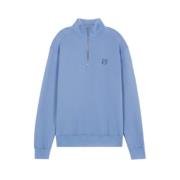 Gedurfd Vossenhoofd Patch Sweatshirt Maison Kitsuné , Blue , Heren