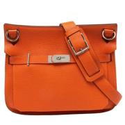 Pre-owned Leather handbags Hermès Vintage , Orange , Dames