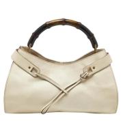 Pre-owned Leather handbags Gucci Vintage , Beige , Dames