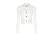Tweed kort jasje met lurexstiksels Rinascimento , White , Dames