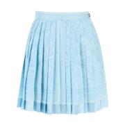 Bloemen Mini Rok Versace , Blue , Dames