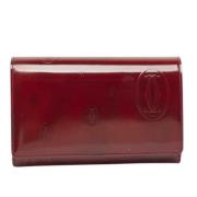 Pre-owned Leather wallets Cartier Vintage , Red , Dames