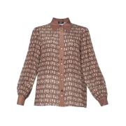 Zijden Crêpe de Chine Monogram Shirt Liu Jo , Multicolor , Dames