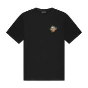 Moderne Logo Print T-Shirt Zwart/Wit Quotrell , Black , Heren