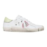 Wit Leren Lage Sneakers Philippe Model , White , Dames