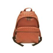 Pre-owned Leather backpacks Bottega Veneta Vintage , Brown , Dames