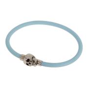 Blauwe Skull Detail Armband Ss23 Alexander McQueen , Blue , Heren