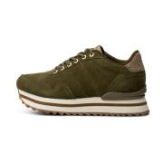 Eigentijdse Suede Plateau Sneaker Woden , Green , Dames