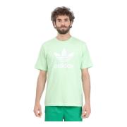 Groen en wit Adicolor Trefoil T-shirt Adidas Originals , Green , Heren