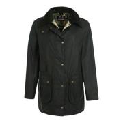 Tain Wax Jas voor Dames Barbour , Green , Dames