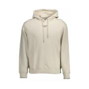 Beige Katoenen Sweater met Capuchon Calvin Klein , Beige , Heren