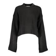 Zwarte wollen trui met borduursel Calvin Klein , Black , Dames