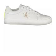 Witte Polyester Sneaker met Logo Print Calvin Klein , White , Dames