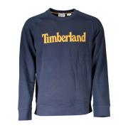 Blauwe Katoenen Trui met Logo Print Timberland , Blue , Heren