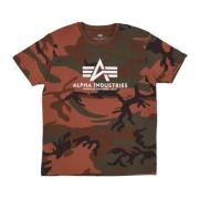 Basic Camo Tee - Streetwear Collectie Alpha Industries , Brown , Heren