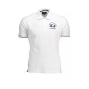 Polo Shirt met Contrasterende Details La Martina , White , Heren
