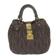 Pre-owned Leather handbags Miu Miu Pre-owned , Brown , Dames