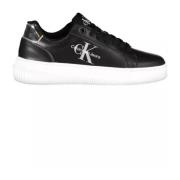 Zwarte Sneaker van Hoogwaardig Polyester met Contrasterende Details Ca...