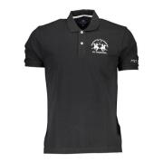 Zwart Katoenen Polo Shirt met Borduursel La Martina , Black , Heren