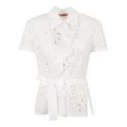 Witte korte mouw overhemd Ermanno Scervino , White , Dames