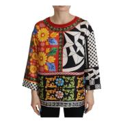 Zijden Barok Bloemenblouse Dolce & Gabbana , Multicolor , Dames