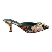 Multicolor Leren Slip On Sandalen Dolce & Gabbana , Multicolor , Dames