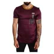 Paarse Zijden Sport 10 Geborduurd T-shirt Dolce & Gabbana , Purple , H...