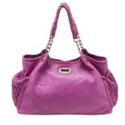 Pre-owned Leather handbags Versace Pre-owned , Purple , Dames