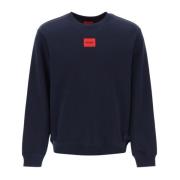 Klassieke Rode Logo Sweatshirt Hugo Boss , Blue , Heren