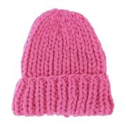 Handgemaakte Fuchsia Gebreide Beanie Evyïnit , Pink , Dames