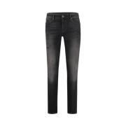Skinny Fit Jeans met Stoere Details Pure Path , Black , Heren