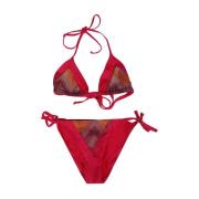 Gedrukte driehoekige bikini set Feel me Fab , Pink , Dames