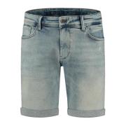 Steve Denim Shorts Skinny Fit Pure Path , Blue , Heren