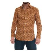 Italiaanse Hals Casual Shirt Càrrel , Yellow , Heren