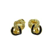 Pre-owned Metal earrings Dior Vintage , Yellow , Dames