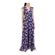 Bloemenprint Maxi Jurk Saloni , Multicolor , Dames