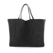 Gewatteerde DG Logo Leren Winkel Tas Dolce & Gabbana , Black , Dames