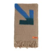 Contrasterende Jacquard Mohair Wollen Deken Off White , Multicolor , U...