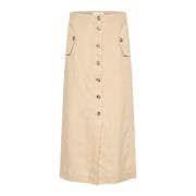 Midi Skirts Part Two , Beige , Dames
