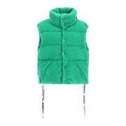 Oversized Sherpa Fleece Gewatteerd Vest Khrisjoy , Green , Dames
