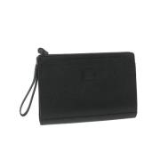 Pre-owned Leather clutches Burberry Vintage , Black , Dames