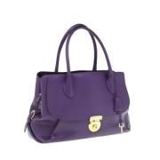 Pre-owned Leather handbags Salvatore Ferragamo Pre-owned , Purple , Da...