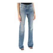 Straight Jeans Off White , Blue , Dames