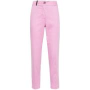 Cropped Trousers Peserico , Pink , Dames
