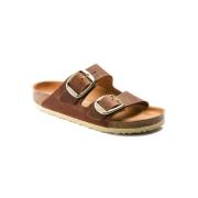 Sandalen Arizona Big Buckle Geolied Leer Birkenstock , Brown , Dames