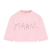 Katoenen Crop Shirt in Magnolia Marni , Pink , Dames