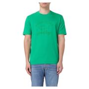 Katoenen T-Shirt Klassieke Stijl Paul & Shark , Green , Heren